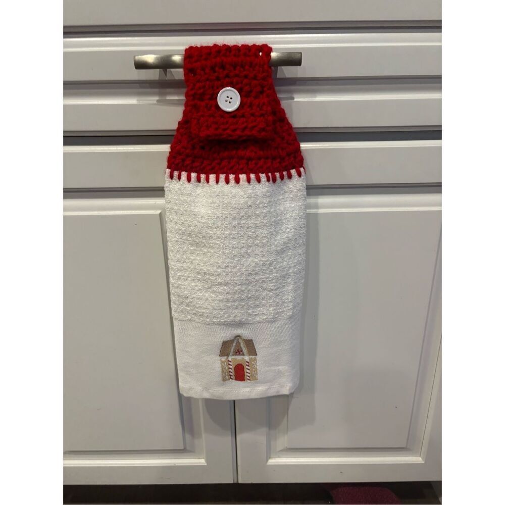 Crochet Top Kitchen Towel-Gingerbread House